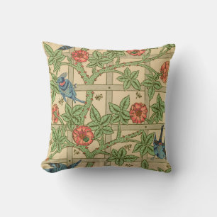 William Morris Trellis Classic Wallpaper Design  Cushion