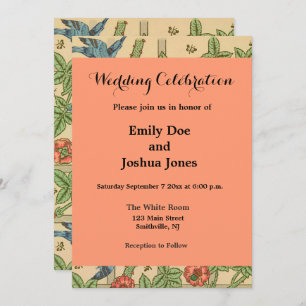 William Morris Trellis Classic Wallpaper Design Invitation