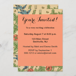 William Morris Trellis Classic Wallpaper Design Invitation