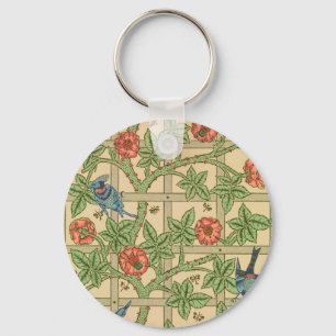 William Morris Trellis Classic Wallpaper Design  Key Ring