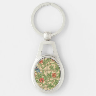 William Morris Trellis Classic Wallpaper Design  Key Ring