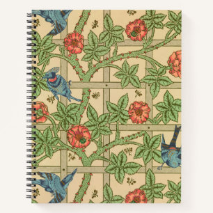 William Morris Trellis Classic Wallpaper Design  Notebook