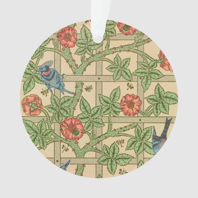William Morris Trellis Classic Wallpaper Design  Ornament (Front)