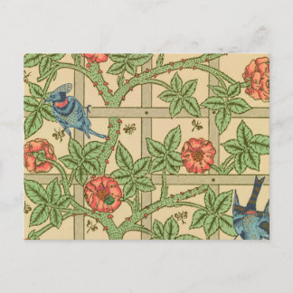 William Morris Trellis Classic Wallpaper Design  Postcard