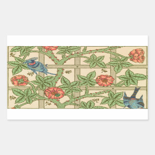 William Morris Trellis Classic Wallpaper Design  Rectangular Sticker