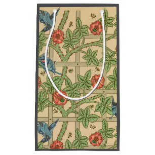 William Morris Trellis Classic Wallpaper Design Small Gift Bag