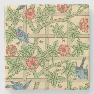 William Morris Trellis Classic Wallpaper Design Stone Coaster