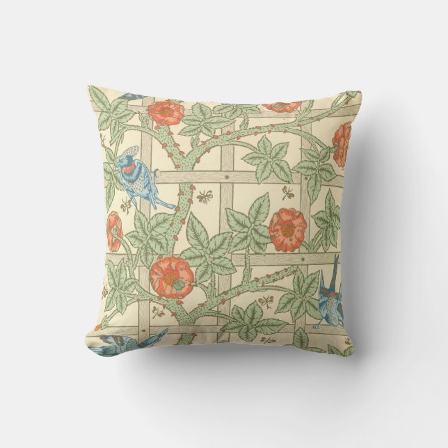 William Morris Trellis Pattern Cushion (Front)