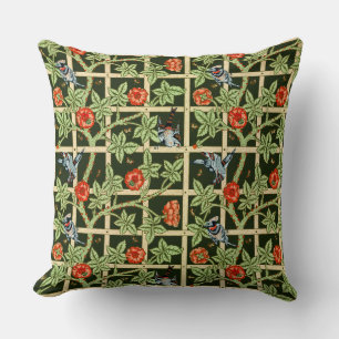 William Morris Trellis Pattern in Green Cushion