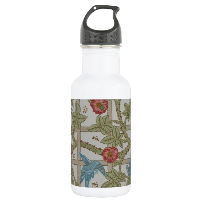 William Morris Trellis Wallpaper Art 532 Ml Water Bottle (Front)
