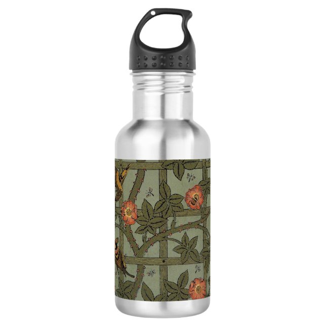 William Morris Trellis Wallpaper Art 710 Ml Water Bottle (Front)