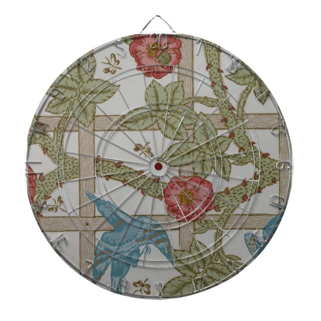William Morris Trellis Wallpaper Art Dartboard (Front)