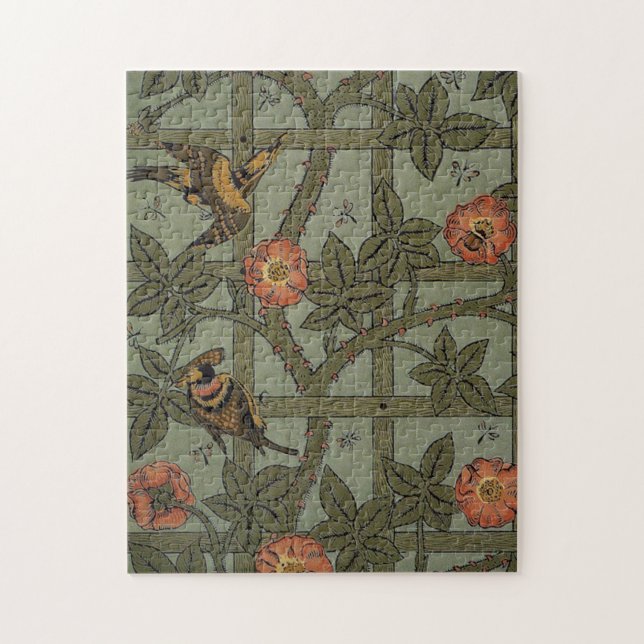 William Morris Trellis Wallpaper Art Jigsaw Puzzle (Vertical)
