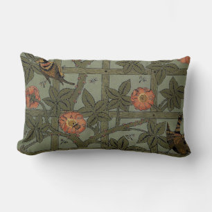 William Morris Trellis Wallpaper Art Lumbar Cushion