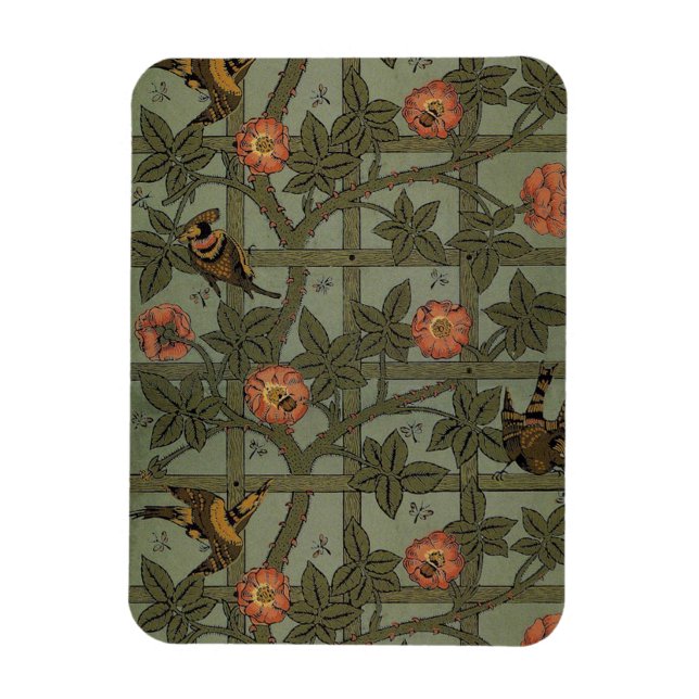 William Morris Trellis Wallpaper Art Magnet (Vertical)