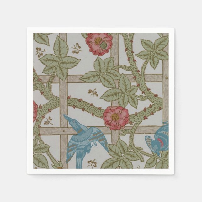 William Morris Trellis Wallpaper Art Napkin (Front)