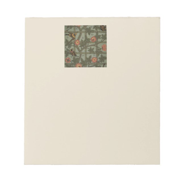 William Morris Trellis Wallpaper Art Notepad (Front)