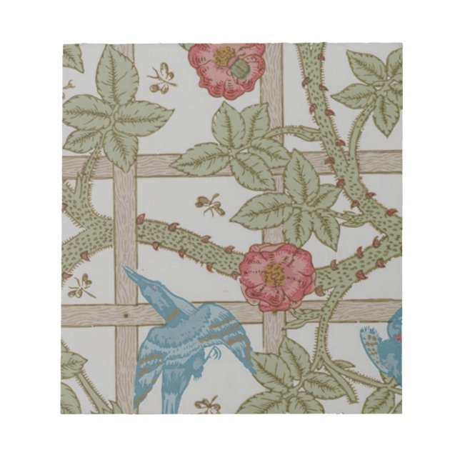 William Morris Trellis Wallpaper Art Notepad (Front)