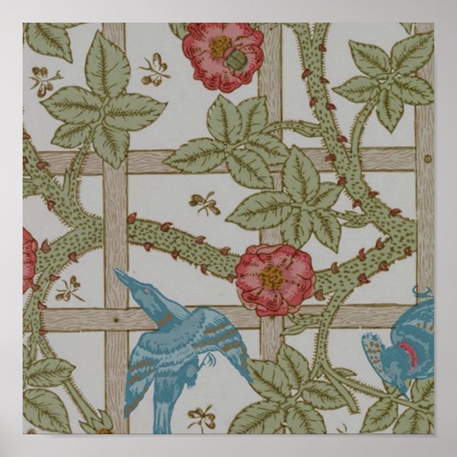 William Morris Trellis Wallpaper Art Poster (Front)