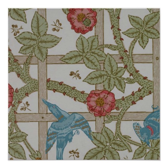 William Morris Trellis Wallpaper Art Poster (Front)