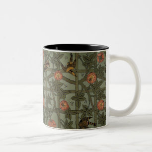 William Morris Trellis Wallpaper Art Two-Tone Coffee Mug