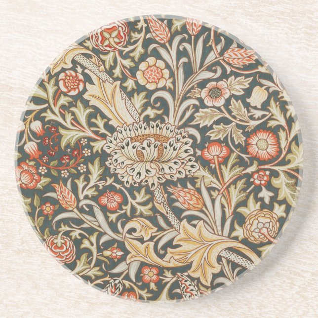 William Morris Trent Garden Flower Classic Botanic Coaster (Front)