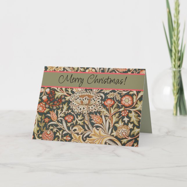 William Morris Trent Garden Flower Classic Botanic Holiday Card (Front)