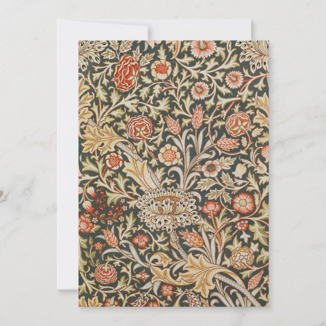 William Morris Trent Garden Flower Classic Botanic Invitation (Front)