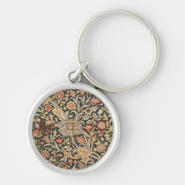 William Morris Trent Garden Flower Classic Botanic Key Ring (Front)