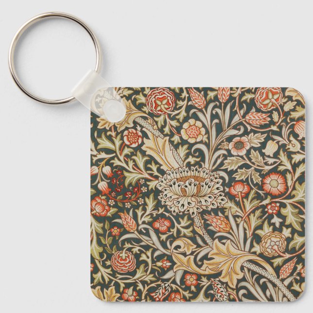 William Morris Trent Garden Flower Classic Botanic Key Ring (Front)