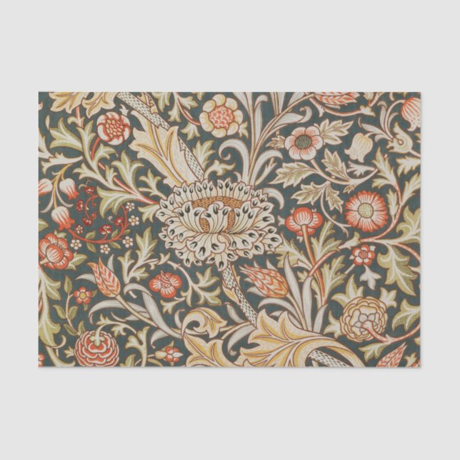 William Morris Trent Garden Flower Classic Botanic Tissue Paper (Front)