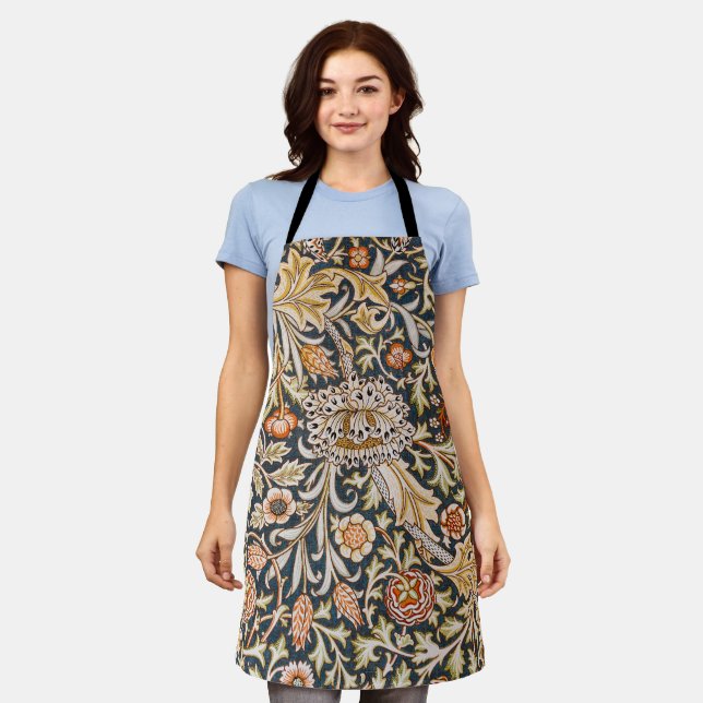 William Morris Trent Garden Flower Pattern Classic Apron (Worn)