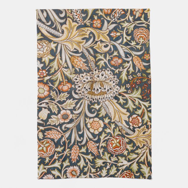 William Morris Trent Garden Flower Pattern Classic Tea Towel (Vertical)