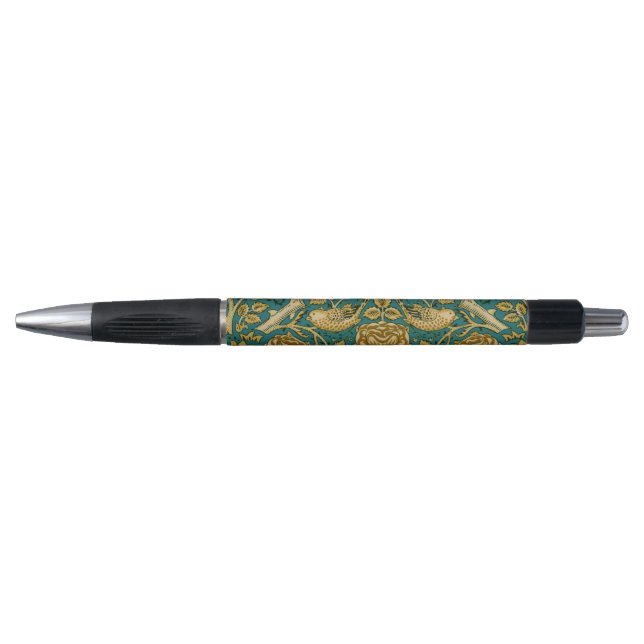 William Morris Tudor Rose Pattern Blue Golden (Front)
