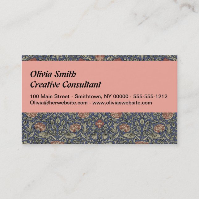 William Morris Tudor Rose Wallpaper Business Card (Front)