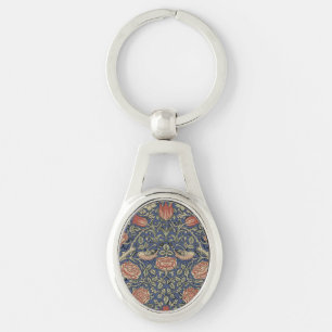 William Morris Tudor Rose Wallpaper Key Ring