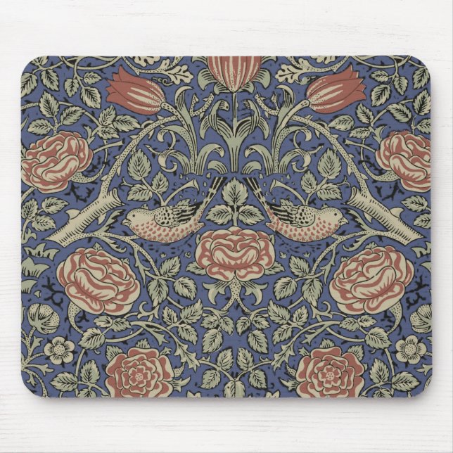 William Morris Tudor Rose Wallpaper Mouse Pad (Front)