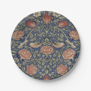 William Morris Tudor Rose Wallpaper Paper Plate