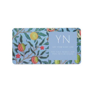 WILLIAM MORRIS TULIP ADDRESS LABEL
