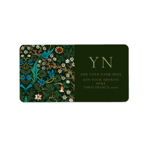 WILLIAM MORRIS TULIP ADDRESS LABEL