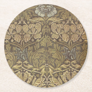 William Morris Tulip and Rose Pattern Round Paper Coaster