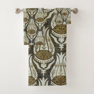William Morris Tulip and Trellis Blue Floral Art Bath Towel Set