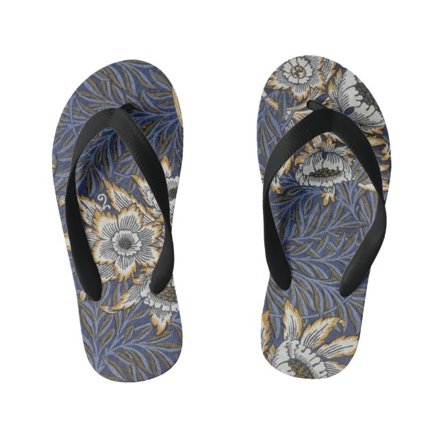William Morris Tulip and Willow Floral Pattern Kid's Thongs (Footbed)