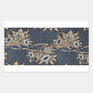 william morris tulip and willow tapestry pattern rectangular sticker