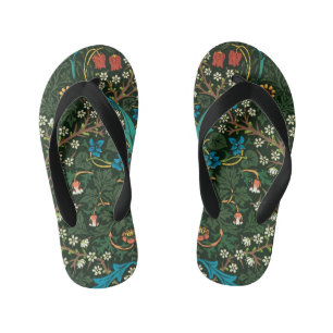 William Morris Tulip Floral Pattern Kid's Thongs