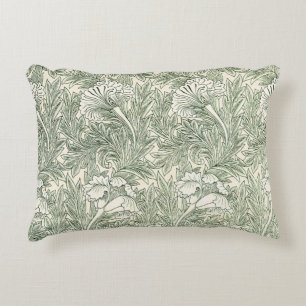 William Morris Tulip Green Floral Art Print Decorative Cushion