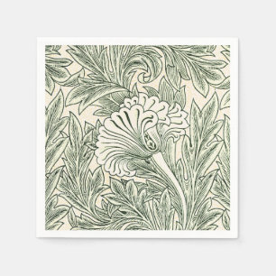 William Morris Tulip Green Floral Art Print Napkin