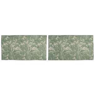 William Morris Tulip Pattern Sage Green Pillowcase