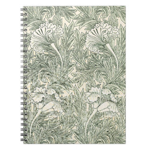 William Morris Tulip Wallpaper Classic Green Notebook