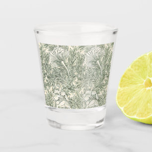 William Morris Tulip Wallpaper Classic Green Shot Glass